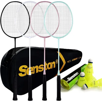 Badminton Racket, Lightweight Badminton Rackets Set with 6 Nylon Shuttlecocks for Outdoor,