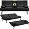 Modern Sofa Faux Leather Bed Convertible Folding Futon With Armrest Home Recliner Home Furniture for