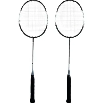 ZR 100 Light Aluminum Blend Badminton Racquet with Full Cover, Set of 2, Head Shape - Isometric Head