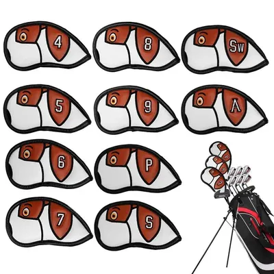 Golf Putter Head Cover Golf Putter Headcover PU Leather 10pcs Sleek Mallet Putter Covers Golf