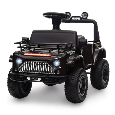 6V Ride On Car Battery Powered Electric Car for Kids with LED Light FM Horn Rear Storage Riding 4