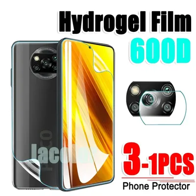 Safety Hydrogel Film For Xiaomi Poco X3 NFC Screen Protector/Back Cover Film/Camera Glass POCOX3 GT