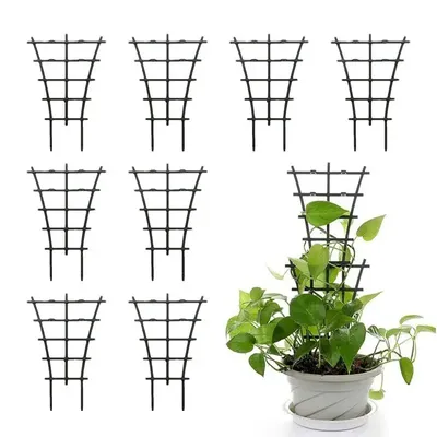 8PCS Small Garden Growing Plant Climbing Trellis Vegetables Flowers Support Plant Pot Frame Garden