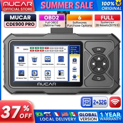 MUCAR CDE900 PRO OBD2 Diagnostic Tool 4 System Diagnostics ECM TCM ABS SRS Automotive Scanner Car Code Reader OBD 2 Scanner