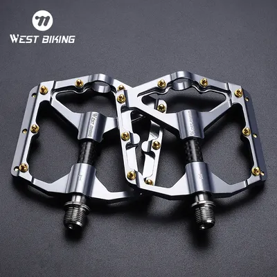 WEST BIKING Bicycle Pedals 3 Bearings Ultralight Carbon Fiber Road Bike Pedals BMX MTB Flat Pedals