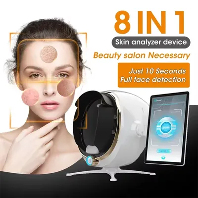 3D Skin Care Facial Analyzer Monitor Machine Magic Mirror Portable Testing English Detector Face