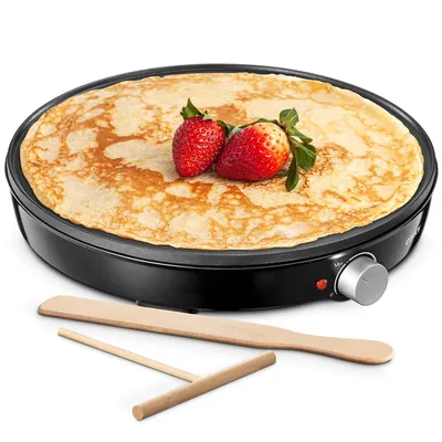 Crepe Maker Machine, Reemix Compact Pancake Griddle Precise Temperature Control, Nonstick 12”