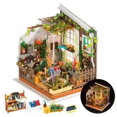 Robotime DIY 3D Puzzle Set DIY Miniature Dollhouse Miller's Garden Model Building Kit Home Decor