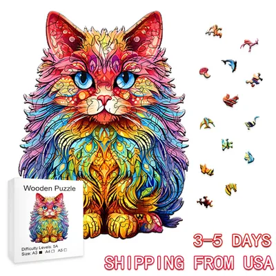 Persian Cat - Wooden Puzzles for Advanced Players - Creative Various Special Shapes, Creative Gifts