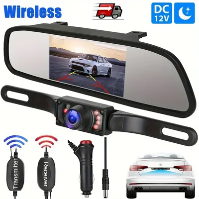 New Wireless Car Styling 4.3 inch LCD Screen Car Mirror Monitor for Rearview Reverse Backup Camera