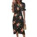 Summer Women's Dresses American Independence Day Print Midi Dress Ladies Casual Dress V Neck Dress