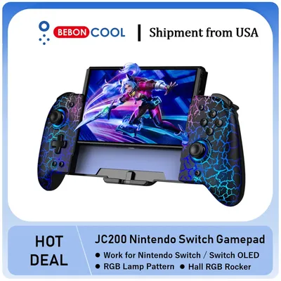 BEBONCOOL JC200 RGB Joystick For Nintendo Switch/Switch OLED Gamepads Built-in 6-Axis Gyro Design