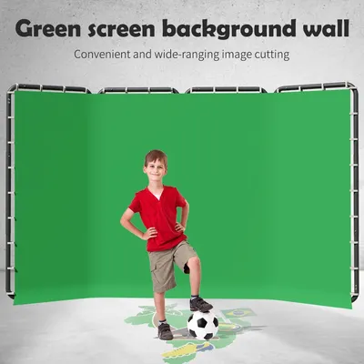Portable Large Chromakey Green Screen Backdrop with Stand Photography Background Support System 240x400cm Shooting Video Photo
