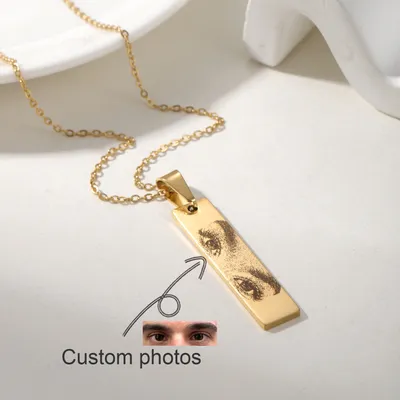 Personalized Eye Close-Up Photo Customized Necklace Exquisite Eye Image Jewelry Couple Engraved Gift