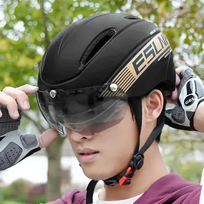 Bicycle Helmets Cycling With Goggles Protective Breathable Helmets Shock-Absorbing For Road Bike