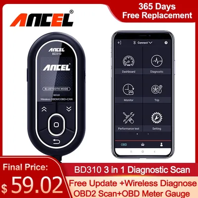 ANCEL BD310 OBD2 Scanner Scan Professional 3in1 On-Board Computer For Car Digital Meter OBD 2 Car