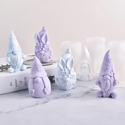 Valentine's Day Gnomes Molds DIY Easter Candle Silicone 3D Swedish Tomte Candle Mould St Patrick's