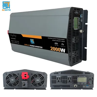 4000W Peak Pure Sine Wave Solar Inverter Power 2000W 12V to 110V Converter Power Bank 12V DC to