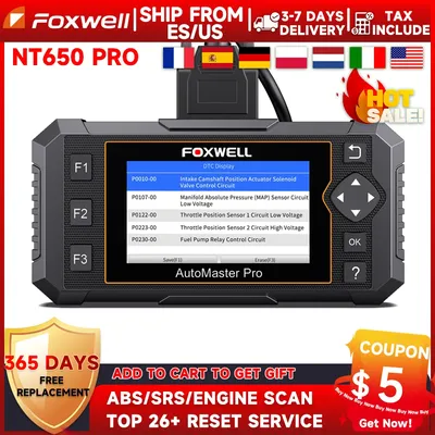 FOXWELL NT650 PRO Code Reader Bidirectional ABS SRS Car OBD2 Scanner Diagnostic Scan Tool Car