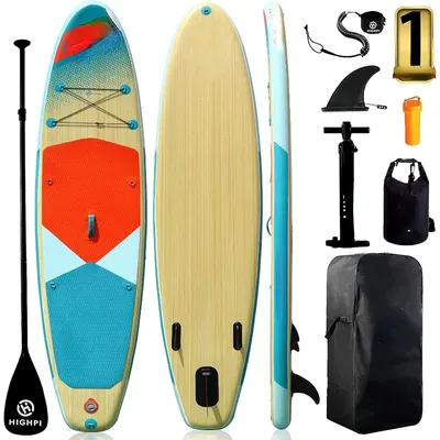 Inflatable Stand Up Paddle Board 11'x33''x6''W Premium SUP Accessories, Backpack, Wide Stance, Surf