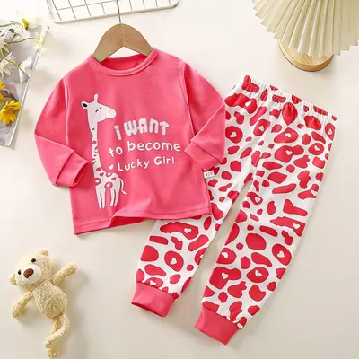 Children's Underwear Set Cotton Autumn Pajamas Girls' Sleepwear Home Wear Children's Kids Loungewear