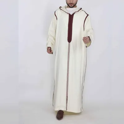 New 2024 Traditional Muslim Clothing Eid Middle East Jubba Thobe Men Thobe Arab Muslim Robes With