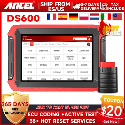 Ancel DS600 OBD2 Scanner All System ECU Coding DPF TPMS IMMO AF Adjustment OBD2 Bi-directional