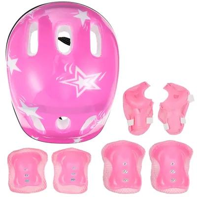 7pcs in 1 Set Adjustable Skating Helmet Kits Sports Protective Gear Outdoor Balance Skateboard Gear