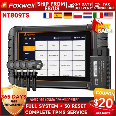 FOXWELL NT809TS TPMS Programming Tool All Systems Diagnostic Bi-Directional Control 30+ Reset OBD2