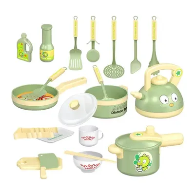 New Play Kitchen Toys Children's Play House Toy Kitchen Pots And Pans Set Cartoon Dinosaur Design