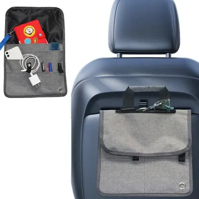 Car Seat Back Organizer Portable Car Storage Bag Pocket Travel Gear Attaches To Airline Seat And Car