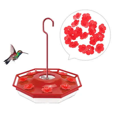 18 Pcs Bird Feeder Flowers Creative Hummingbird Feeding Food Dispenser Supplies Fish Tank