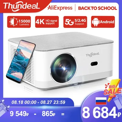 ThundeaL Portable Mini Projector TD92 Pro FHD 1080P Full HD Beam 4K Video WiFi Android Projector TD92Pro 3D Movie Home Theater