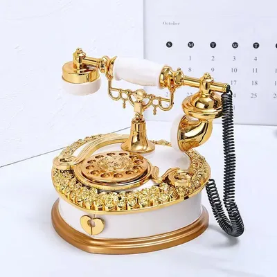 Light Luxury Classic Style Dial Old-fashioned Telephone Music Box Home Desk Porch Home Decoration