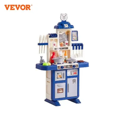 VEVOR Kids Kitchen Toys Toddlers Play House Kitchenware Set 48 PCS Pretend Play Simulation Kitchen