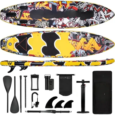 Inflatable stand-up paddle board, super stable all-round support board with paddle board