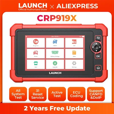 LAUNCH X431 CRP919X OBD2 Scanner Automotive Diagnostic Tools Car CANFD DOIP ECU Coding OBDII