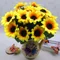 Yellow Silk Sunflower Artificial Flowers 7 Branch/Bouquet For Home Office Party Garden Hotel Wedding