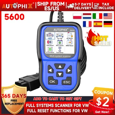 AUTOPHIX 5600 Full System Diagnostic Scan Tool OBD2 Scanner Code Reader Engine ABS SRS SAS BMS EPB