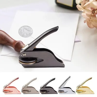 Paper Embosser Stamp Metal Library Embosser Seal Stamp For Books Business Cards Paper Hand-Held