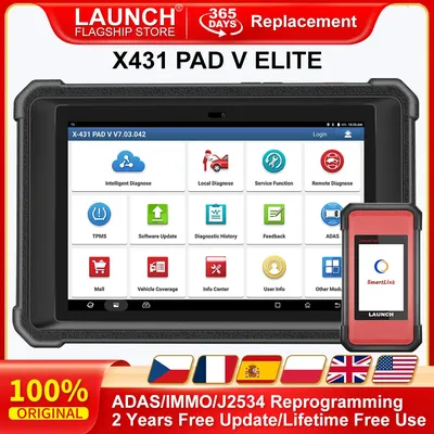 LAUNCH X431 PAD V Elite PAD 5 Smartlink C V2.0 OBD2 Scanner Car Diagnostic Tool ADAS Calibration