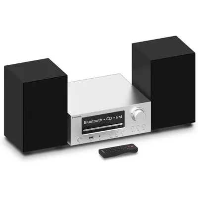 Bluetooth Stereo Shelf System and CD Player, 100W Home Stereo System with FM Radio, Backlit LCD