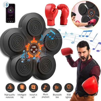 Smart Bluetooth Music Boxing Machine Wall Mounted Boxing Machine LED Lighted USB Charging Sandbag