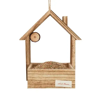 Bird House Feeders For Outdoors Wooden Portable Bird House Feeder Large Capacity Outdoor Wild Bird