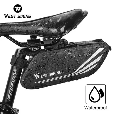 WEST BIKING Rainproof Bicycle Bag 3D Shell Reflective Seatpost Saddle Bag MTB Road Bike Quick