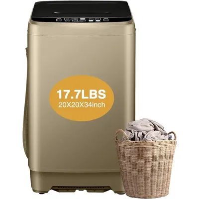 Full Automatic Washing Machine,17.7 lbs with Drain Pump,10 Wash Programs 8 Water Levels,for Dorm