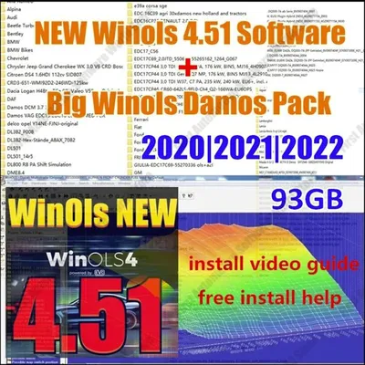 2024 NEW Winols 4.51 VMware Software with 93GB Winols Damos Pack 2022|2021|2020 Chip Tuning OLS