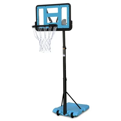 Dreamzon Outdoor Height Adjustable 4.8 to 7.7ft Basketball Hoop 44 Inch Backboard Portable