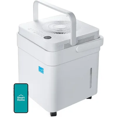 Cube 20 Pint Dehumidifier for Basement and Rooms at Home, Smart Control, Works with Alexa (White),