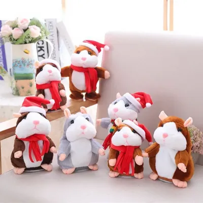 ZK20 Anime Models Talking Hamster Mouse Pet Speak Talking Sound Record Hamster Educational Plush